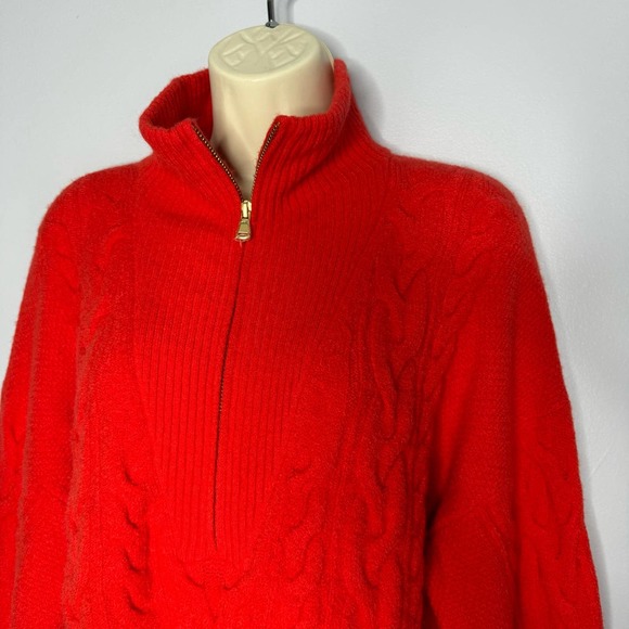 J Crew Women's Cable-knit half-zip sweater in Supersoft yarn - Picture 8 of 11